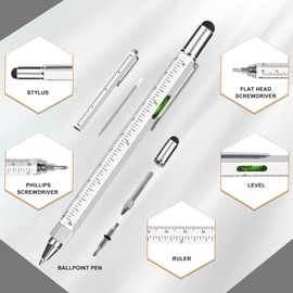 Pen Gifts for Men, Cool Gadgets 6 in 1 Multitool Pen, Stocking Stuffers for Men Women, Useful Gadgets Gift for Him Dad Husband Women on Christmas, Valentine's Day, Father's Day, Birthday