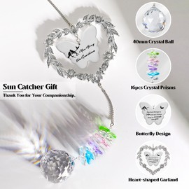 Elivida Friendship Gift Suncatcher, Best Friend Crystal Hanging Ornament for Window, Friend Birthday Gifts Unique Rainbow Maker, You Bring The Sunshine Farewell Graduation Gift for Bestie