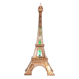 Cyrank Luminous Eiffel Tower Statue, 26cm LED Eiffel Tower Lamp Battery Powered Desktop Lightup Paris Decoration for Bedroom Desk Cake Topper Centerpiece