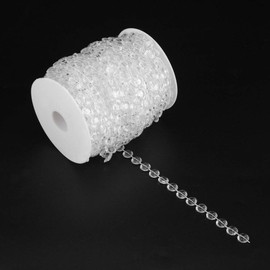 TOPINCN 99Ft 30M Crystal Beads Garland Strand, Clear Diamond Acrylic Crystal Bead Curtain Wedding Party DIY Decor Party Decorations