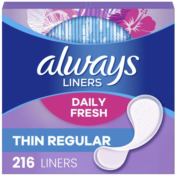 Unbranded Always Daily Fresh Thin Panty Liners, Regular Absorbency, Unscented,