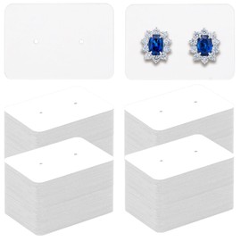 Earring Card Holder - 300 PCS Earring Display Holder Cards, 1.1"x1.6" Blank Paper Cards with 2 Holes, Earring Display Cards for Selling Earrings Necklace Jewelry DIY Crafts (White)