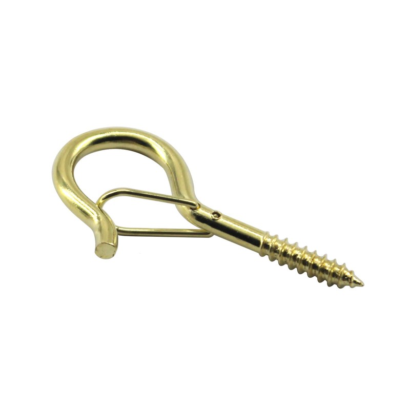 Zerniple Q Shaped Hanger Hooks Golden Screw Hooks with Safety