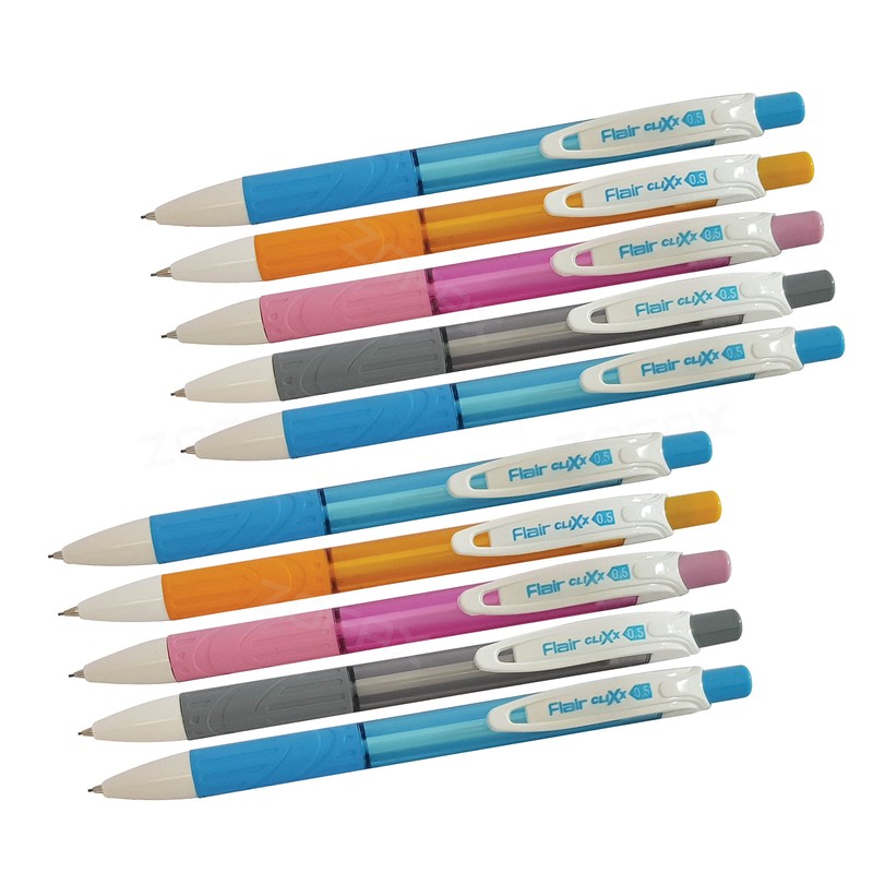 Flair 10 x 0.5mm CLIXX Fine HB Mechanical Easy Grip