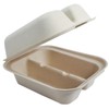 World Centric 2-Compartment Clamshell Taco Container, TO-SC-T2, Compostable Fiber, 8"