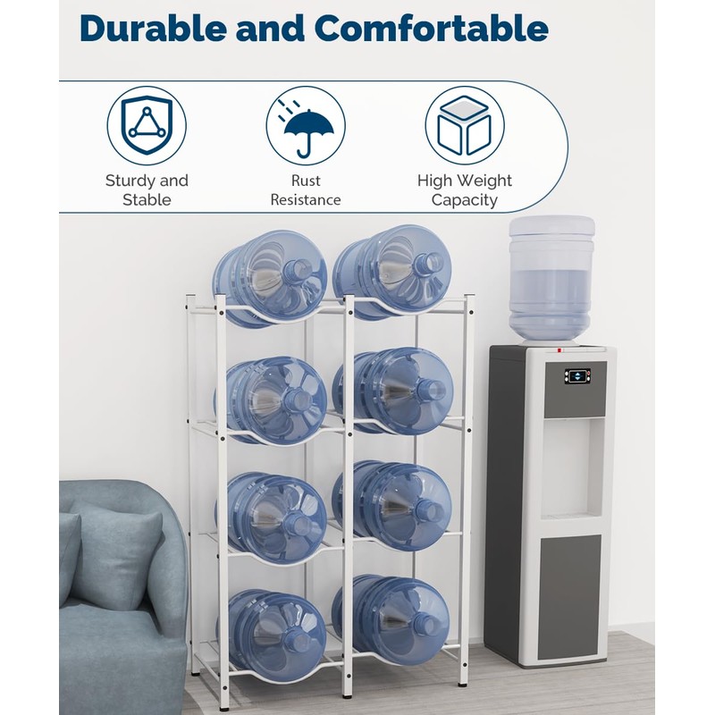 mocomax 5 Gallon Water Jug Rack, Detachable Water Bottle Holder