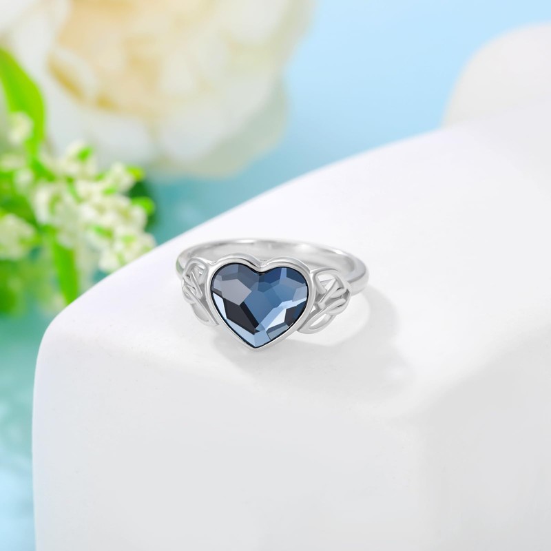 AOBOCO Celtic Knot Urn Ring for Women 925 Sterling Silver