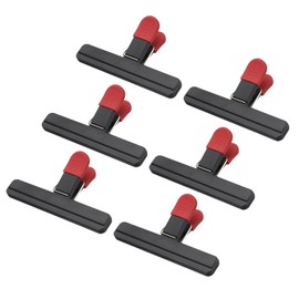 PATIKIL 5.91 x 3.35 Inch Chip Bag Clips, 6Pcs Large Size Clips Food Clips Plastic Heavy Duty Seal Grips for Food Kitchen Home Office Storage, Black