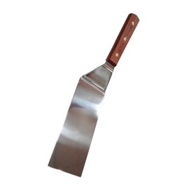 Sunrise Kitchen Supply Stainless Steel Turner Spatula & Meat Fork with Wood Handle (8" x 3" Spatula)