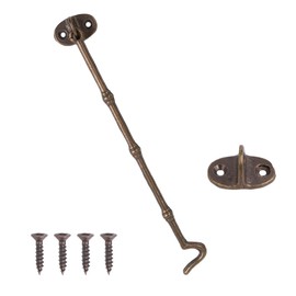 Ieron Antique Window Anti-Wind Hook,Antique Cabin Door Hook and Eye Lock, 230mm (9 inch) Cabinet Latch Catch including Fixing Screw For Door Gate Window Closet Shed Latch