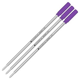 Lanier Combo Pack - 3 Pack - Monteverde® Soft Roll™ Ballpoint C13 Paste Ink Refill Compatible with Most Cross® Style Ballpoint Pens - Purple (Medium Tip 0.7mm)