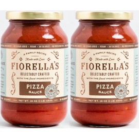 Fiorella's Pizza Sauce - Premium Pizza Sauce Made with Fresh Ingredients - Seed Oil Free, No Sugar Added, Vegan, Gluten Free, No Preservatives Added, 16 Oz (Pack of 2)