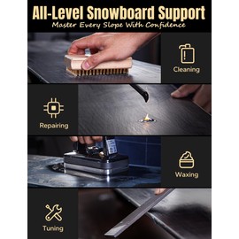 Skifavs Ski Snowboard Tuning and Waxing Kit with Wax Iron, All Temperature Wax, Edge Tuner, Brush, Wax Remover, Wax Scraper, Metal Scrape, P-tex, Tuning Stone, Ski & Snowboard Tuning Equipment