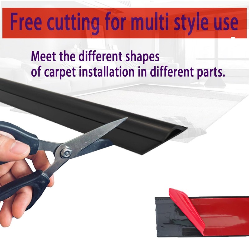 Cuttable Carpet Edge Trim,Flexible Floor Transition Strip from Carpet to