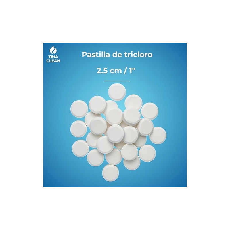 Klid Home Tina Clean Pastilla de Tricloro 1 Pulgada 1Kg