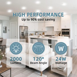 TOPELER 9 Inch LED Flush Mount Ceiling Light, 24W 2000Lm, 5 Color Temperature in One (27K/30K/40K/50K/60K), Dimmable Surface Mount Flat Ceiling Lamps for Bedroom, Kitchen, Dining Room, 2 Pack