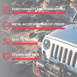 KLYONA Flip-Up Universal Winch License Plate Frame Compatible with 10" Hawse Fairlead, Front License Bracket Holder Relocation, Bumper Winch Mount Roller, Fit for Most Off-Road Cars Pickup Trucks SUVs