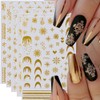 Glitter Gold Snowflake Nail Stickers Christmas Nail Art Stickers Winter