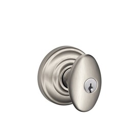 SCHLAGE F51A SIE 619 AND Siena Knob with Andover Trim Keyed Entry Lock, Satin Nickel