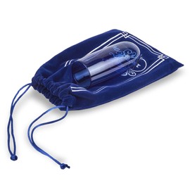 Zion Judaica Jewish Wedding Breaking Glass Kit in Navy Velvet Drawstring Bag Embroidered Mazel Tov in Hebrew and English - Huppah Smash Glass in Protected Fabric Jewish Wedding Gift for Groom or Bride