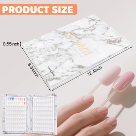 Velarionna 160 Nail Color Display Book with 240 Nail Tips and 1-200 Number Labels, Gel Polish Colors Card Board Professional Color Swatches Book