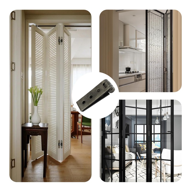PDETVEO 4PCS Folding Butt Hinges, Silver Stainless Steel Door Furniture