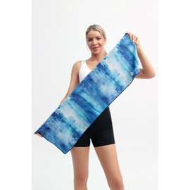 Cooling Towel, Ice Towel for Neck, Soft Microfiber Chilly Towel Stay Cool for Sports, Yoga, Running, Gym, Workout, Biking, Camping & Outdoor Activities 40"x12", Azure Wash
