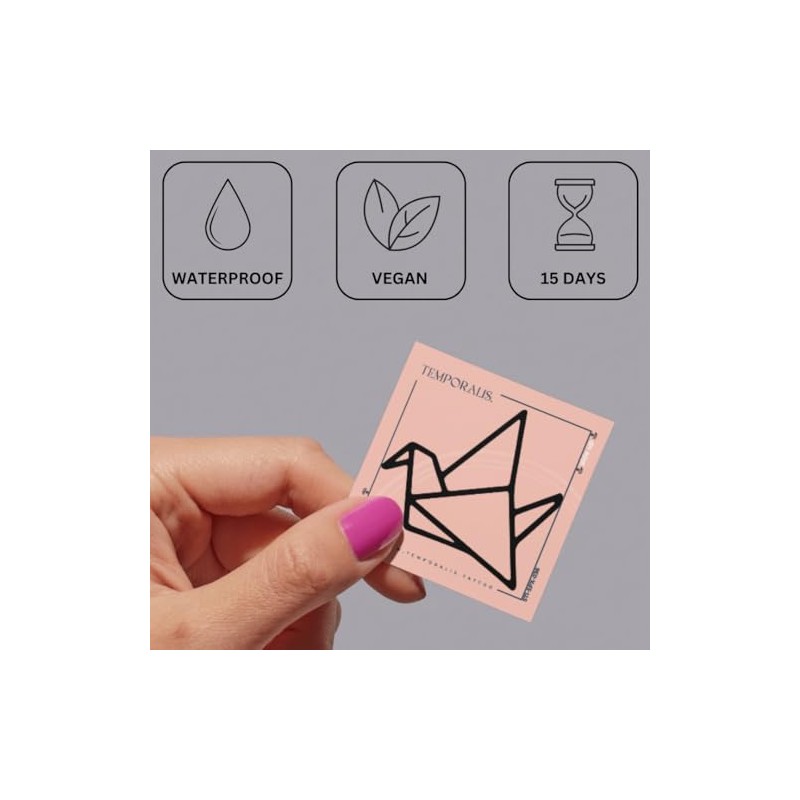 Paper Bird - Temporalis® Tattoo | Ephemeral, Vegan & Waterproof