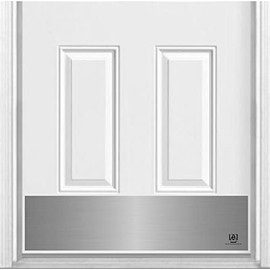 Deck the Door Decor | Door Kick Plate - Magnetic for Steel Doors - UV Printed Faux Satin Metal Finish - Multiple Sizes (8x34", Faux Satin Nickel)