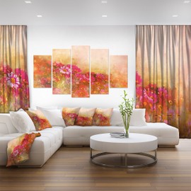 Designart PT14151-373 Canvas Art, 60x32-5 Panels Diamond Shape, Orange
