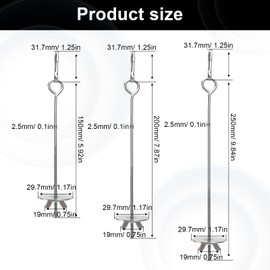 KLEHOPE Bird Skewer, 3 Pieces 304 Stainless Steel Parrot Skewer, 17.5 cm, 22.5 cm, 27.5 cm Bird Vegetable Skewer, Silver Bird Fruit Skewers, Foraging Toy for Parrots for Budgies, Parakeets