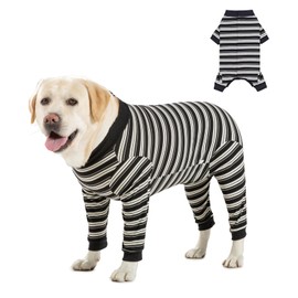 DoggieKit Dog Surgical Recovery Suit for Dogs After Surgery, Dog Recovery Shirt, Pet Anti-licking Surgery Suits, Pet Surgical Suit Puppy Onesie Bodysuit for Small Medium Dogs (Black, L)