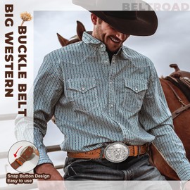 Western Leather Belt for Men Women Cowgirl Cowboy Belt Men Rodeo Western Leather Longhorn Bull Buckle Belt Leather Christmas Gifts Country Belts for Jeans