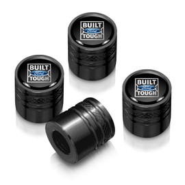 iPick Image for Ford Built-Ford-Tough Black on Black Aluminum Cylinder-Style Tire Valve Stem Caps