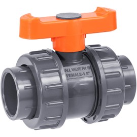 IrrigationKing RKBV15O Double Union PVC Ball Valve Slip/Weld, 1-1/2"