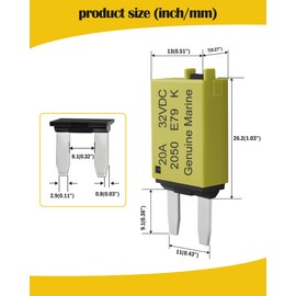 Nerites 20A Low Profile Mini Fuse Kit– Automotive 20A ATM Manual Reset Circuit Breaker Fuses for Boat, RV, Car, Truck, DC 12V/32V 20 Amp Manual Resettable Blade Assortment Kit with Resettable Fuses