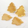 UPware Regal Gold Christmas Tree Shaped Melamine Dinner Plates, Festive