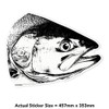 Extra Large 460mm 'Salmon Fish Head' Permanent Sticker Decal for