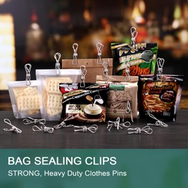 Clothes pins, 20PCS Bag Clips, Picture Clips, chip Clips Bag Clips Food Clips, clothespins for Hanging Clothes, Bags Clips for Food, Photo Clips for Pictures (20pcs Large Size Clothes Pins)