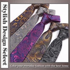 ONE LIMITATION NK004 Men's Necktie, Business Paisley, Solid Suit, Stylish