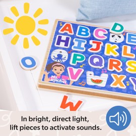 Melissa & Doug Ms Rachel Wooden Phonics Alphabet Sound Puzzle, 24-Piece Toddler Toys for Boys and Girls Ages 2+ Years