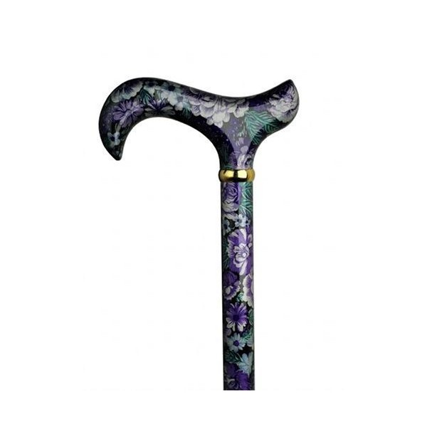 Unisex Derby Cane Purple Pansie�Floral Print�High Gloss -Affordable Gift! Item #DHAR-9166900