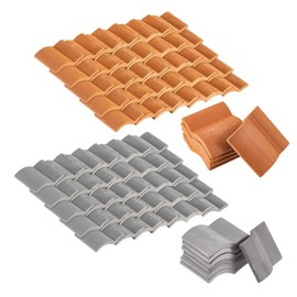 jingfei 200Pcs Roof Tiles Set Miniature Tiles Mini Shingles Tile Landscape Garden Roofing