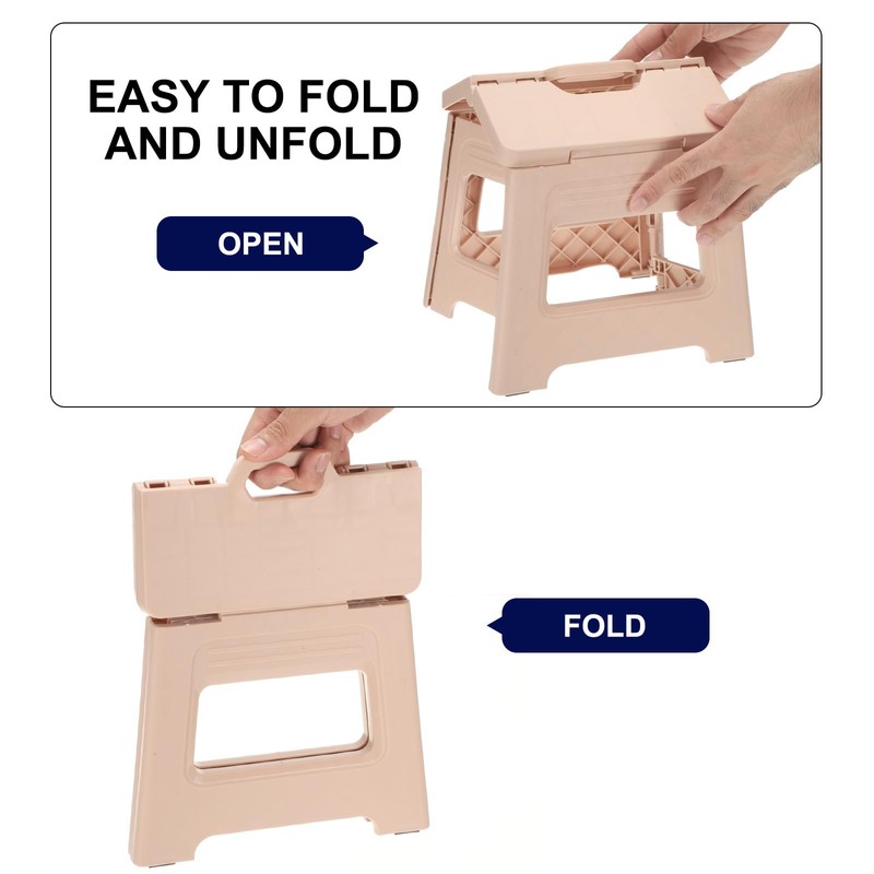 uxcell 8" Folding Step Stool for Adults 88 lbs Capacity