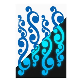 Seward Reflective Decals Vintage Swirls Set – Retro Style Safety Sticker Kit – Vintage Ornament Reflector Stickers Street Studios (Blue)