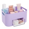 STORi Bliss Lilac Purple Makeup Organizer for Countertop, Divided Bathroom