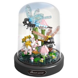 Dragonfly Blocks Eternal Flower Construction Toys, Interior Decoration Sets, Craft Toys, Adults & Children, Gifts, Decorations, Collectibles