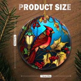 Touber Cardinal 2023 Ornament, 2023 Christmas Ornament, Christmas Decoration, Holiday Present Idea, Heirloom Keepsake, Round Ceramic, Gift Exchange, Bauble Present, Gift Idea, Cardinal