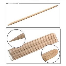 Nail Art Orange Wood Sticks, Wooden Sticks 178mm, 10 Pieces / 네일아트 오렌지우드스틱 우든스틱 178mm 10개