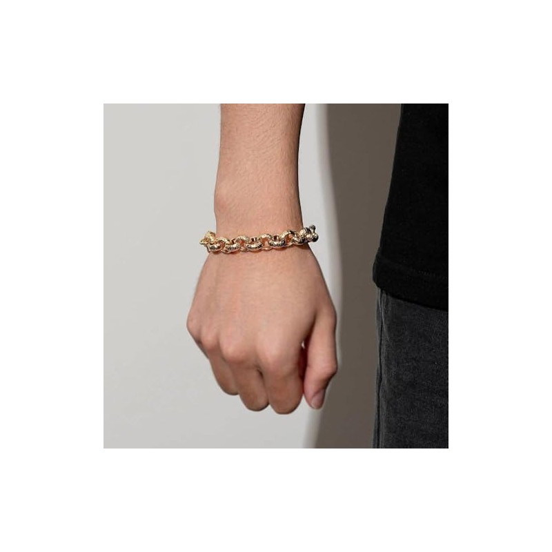 12mm Gold Filled Diamond Cut Pattern Belcher Bracelet